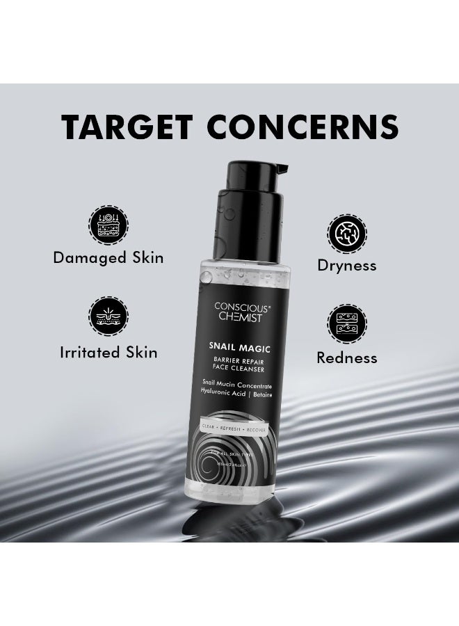 Conscious Chemist Snail Mucin Face Wash | 100ml | Cleanser for Face for Women & Men, Low pH Gel with Korean Snail Mucin Concentrate, Hyaluronic Acid & Betaine, All Skin Types - Snail Magic - Image 4